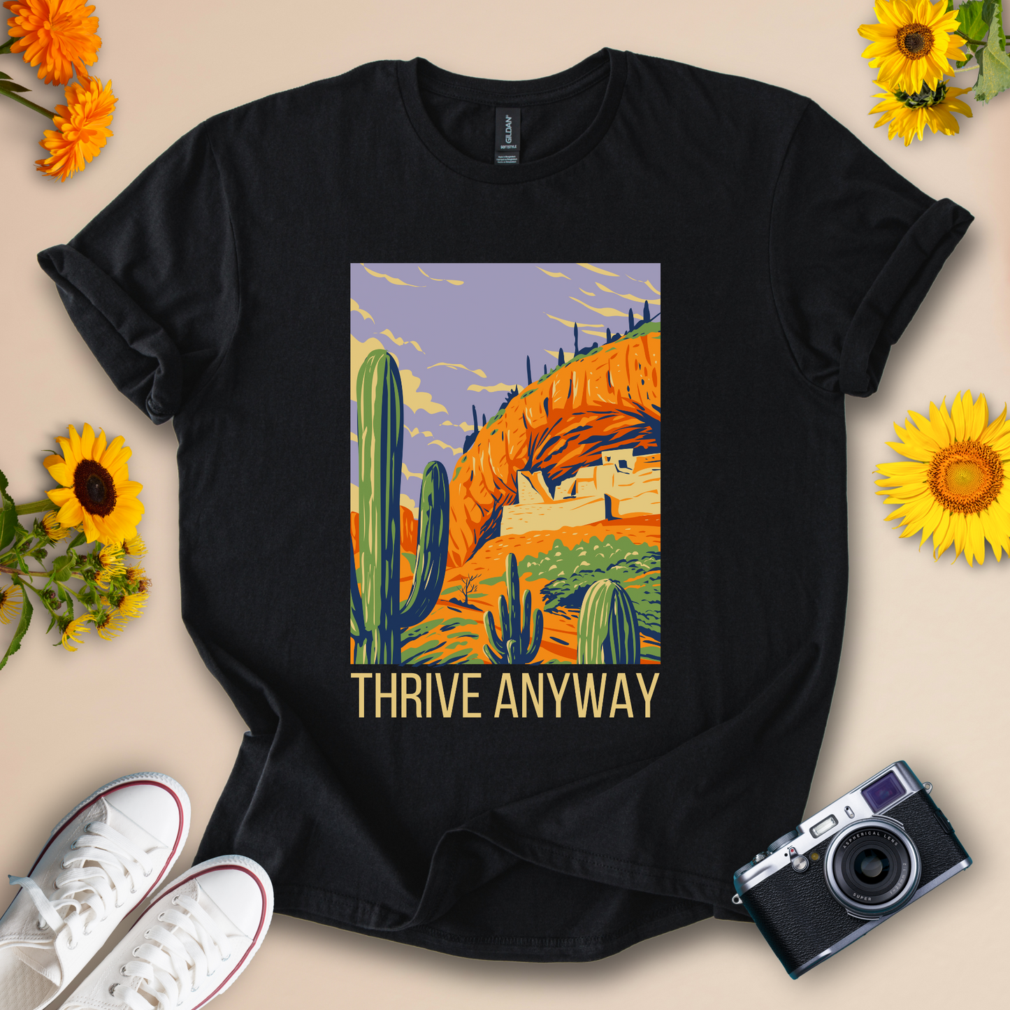Thrive Anyway Inspirational Cactus Design