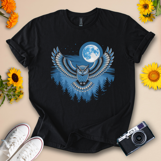 Midnight Owl Graphic T-Shirt | Wildlife Conservation Tee - Wildserve - Inspirational Wildlife Tees