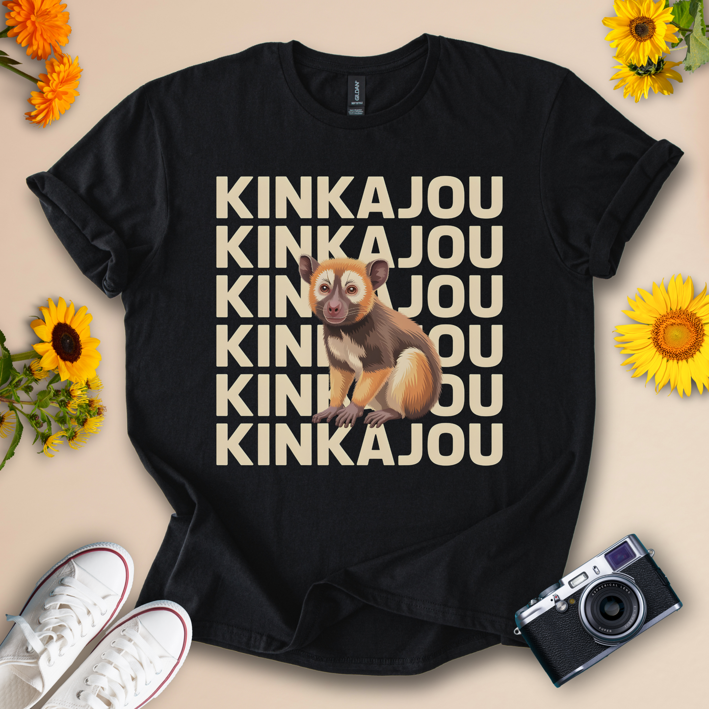 Fun Kinkajou Tee – Animal Graphic T-Shirt for Nature Enthusiasts