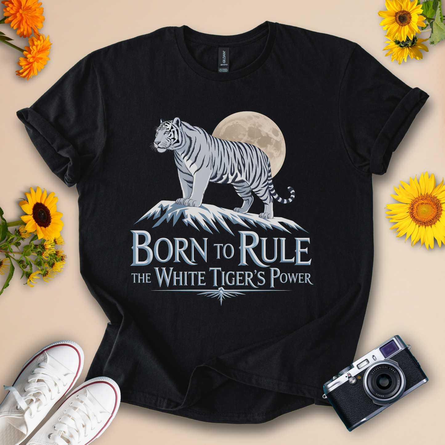 Born to Rule White Tiger Wildlife Tee