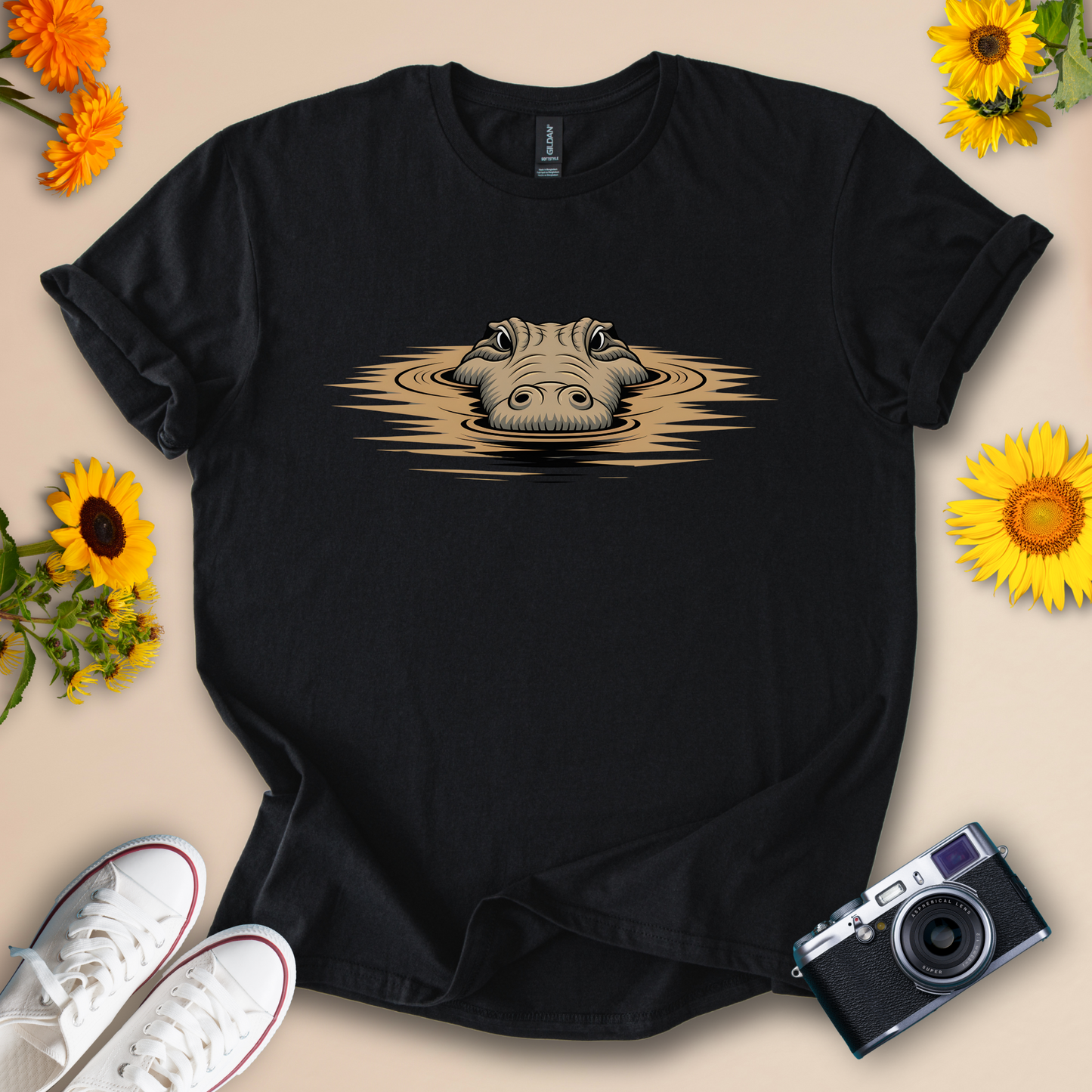 Charming Crocodile In River Tee