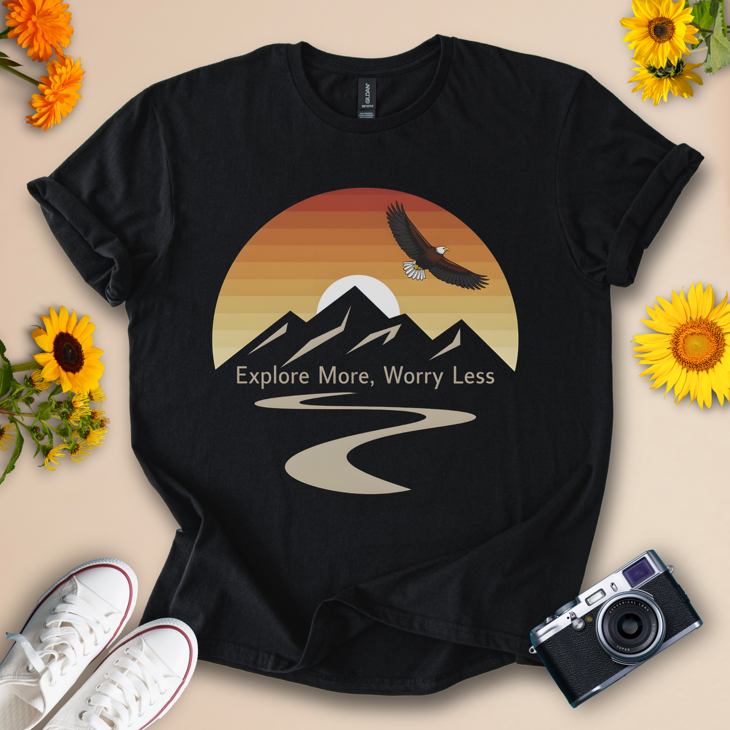 Explore More, Worry Less - Adventure & Nature Inspired Tee