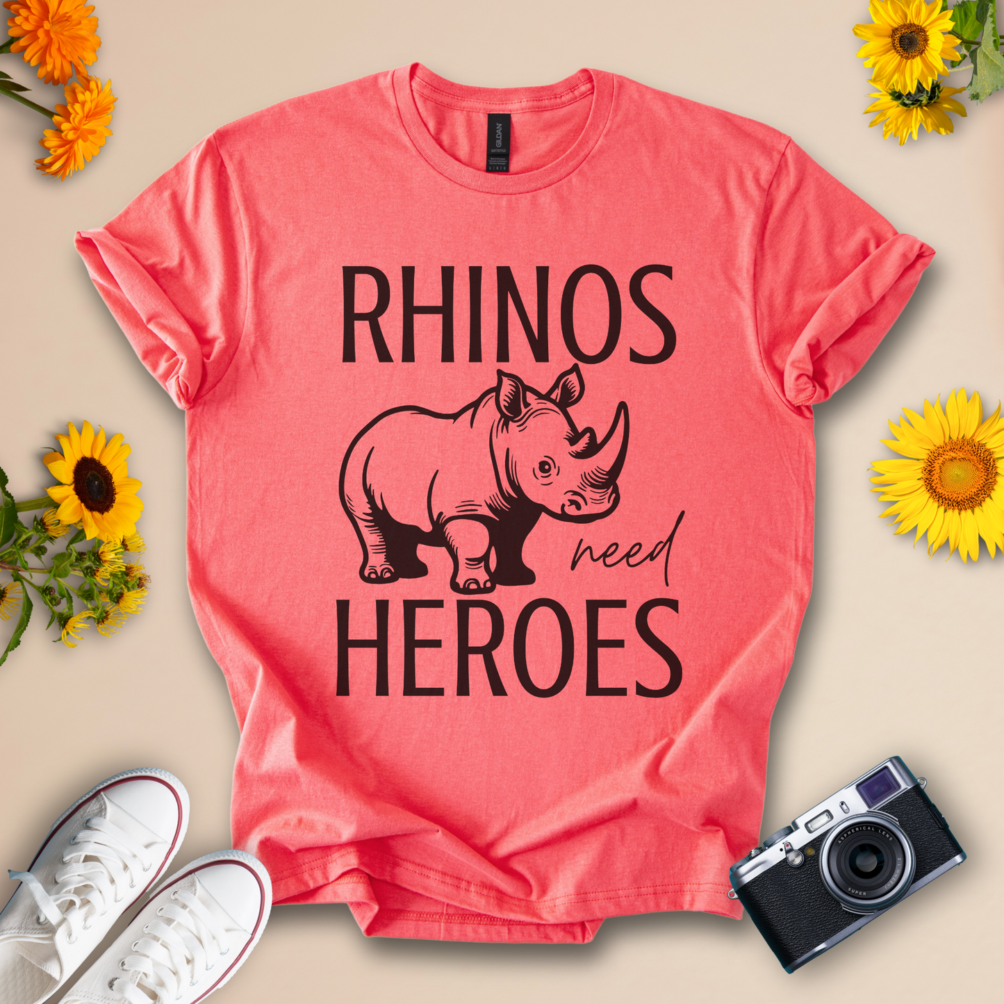 Rhinos Need Heroes Wildlife Eco Shirt
