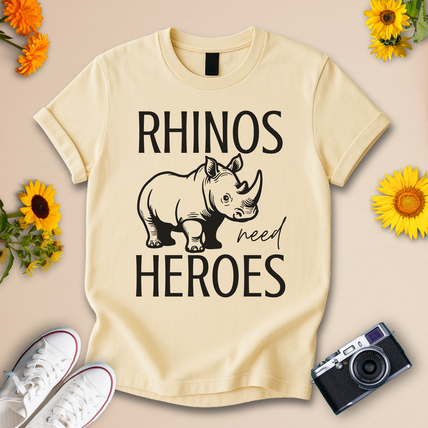 Rhinos Need Heroes Wildlife Eco Shirt