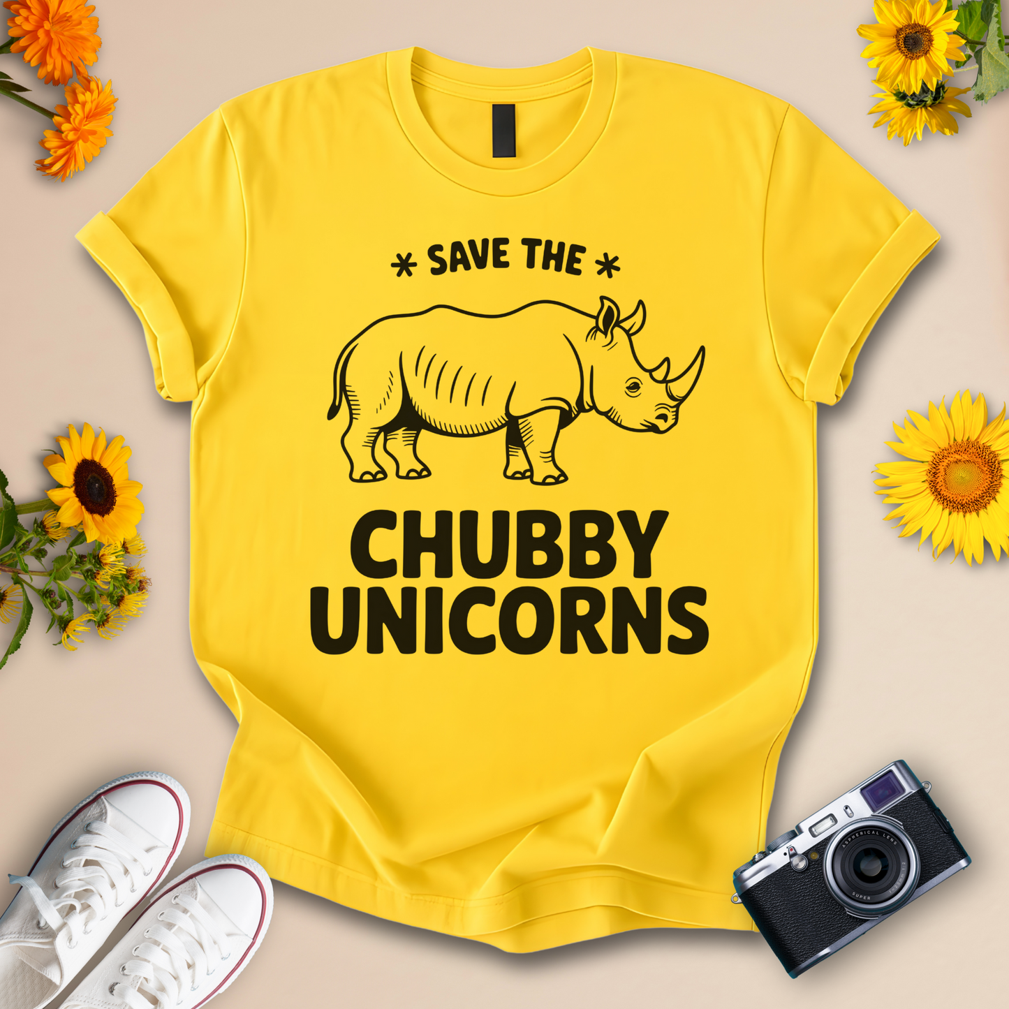 Save the Chubby Unicorns Graphic Tee – Unisex Humorous Animal Shirt
