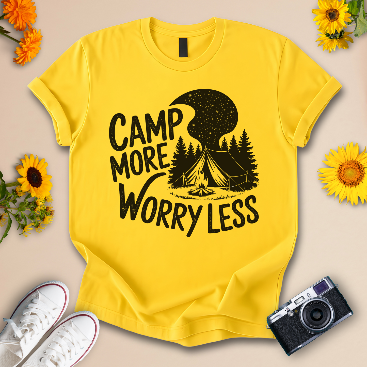 Camp More Worry Less Camp Adventure Tee