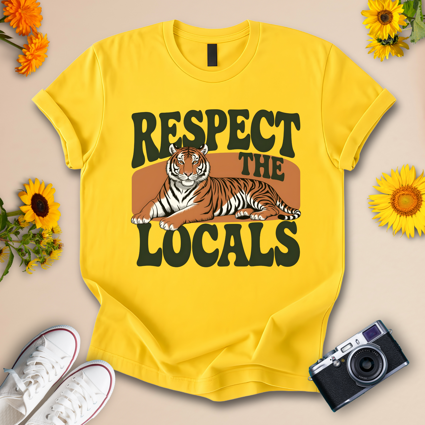 Respect the Locals Tee – Tiger Graphic Shirt