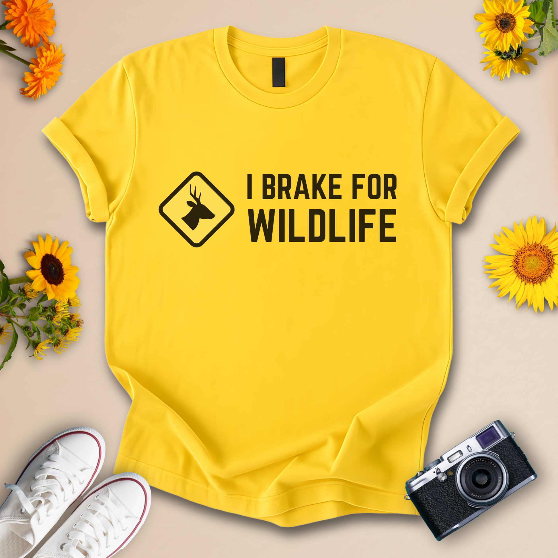 I Brake for Wildlife Unisex Softstyle Tee - Wildserve - Inspirational Wildlife Tees