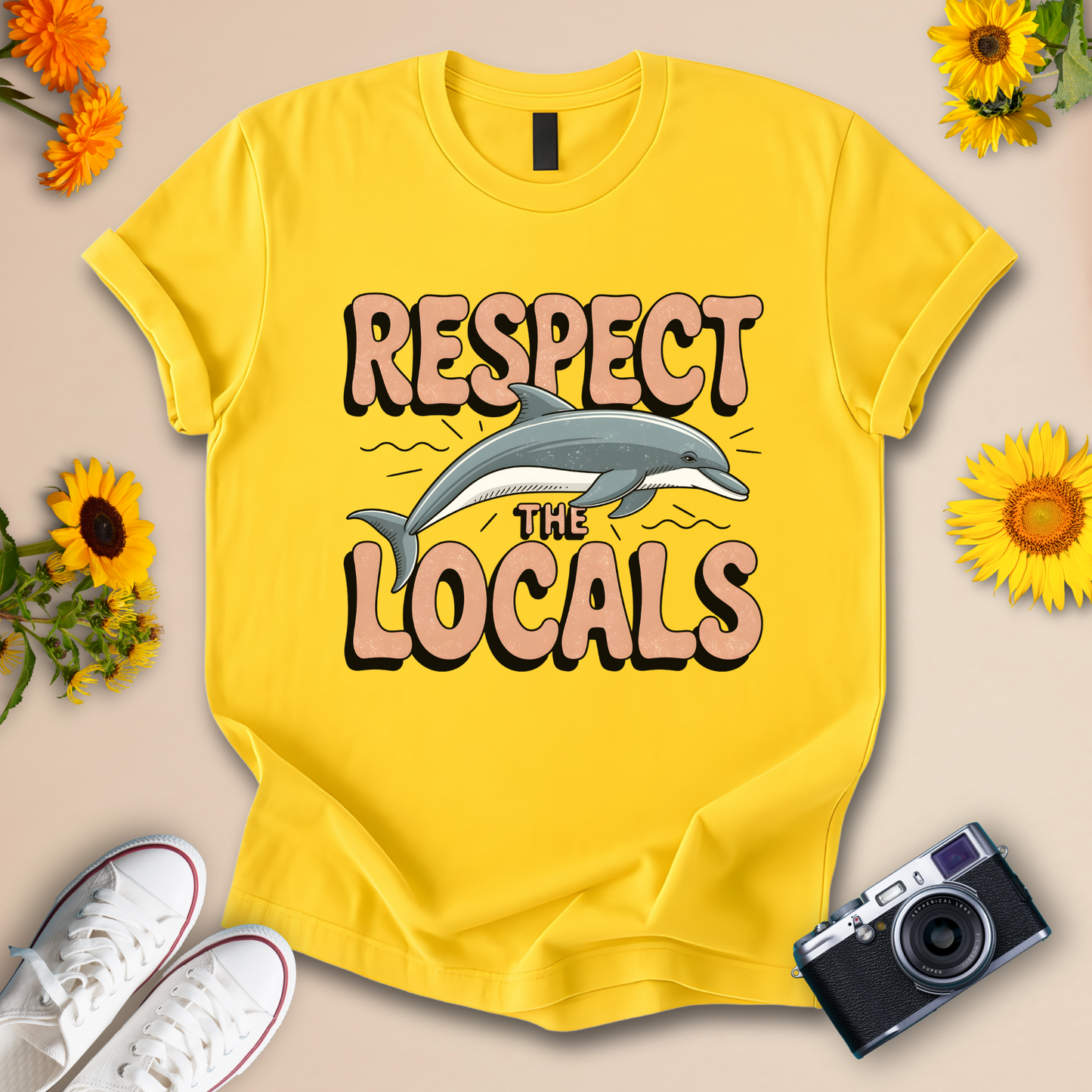 Respect the Locals Tee – Dolphin Graphic Shirt