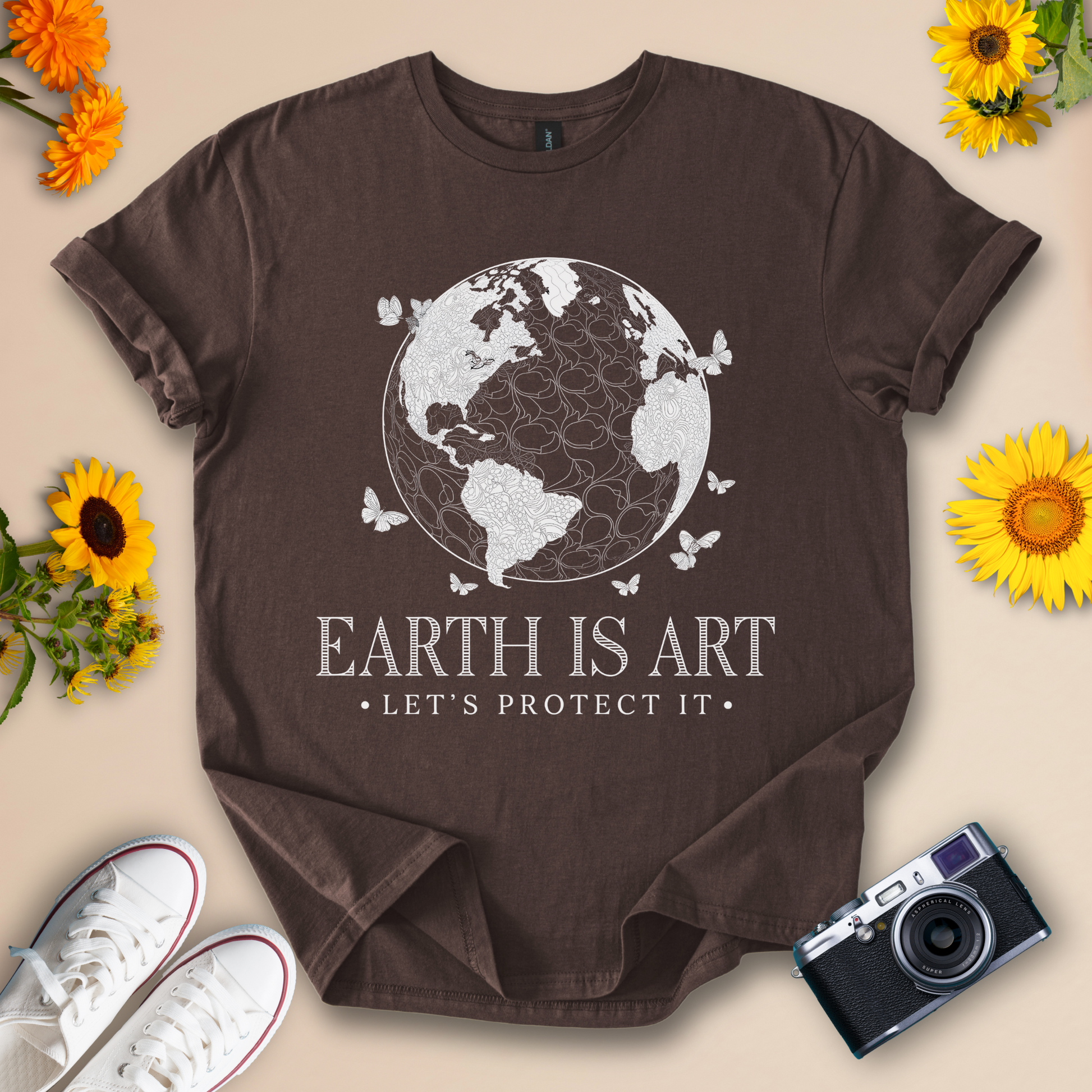 Earth Is Art Protect Them T-Shirt For Nature Lovers | Eco Friendly Graphic Tee - Wildserve - Inspirational Wildlife Tees