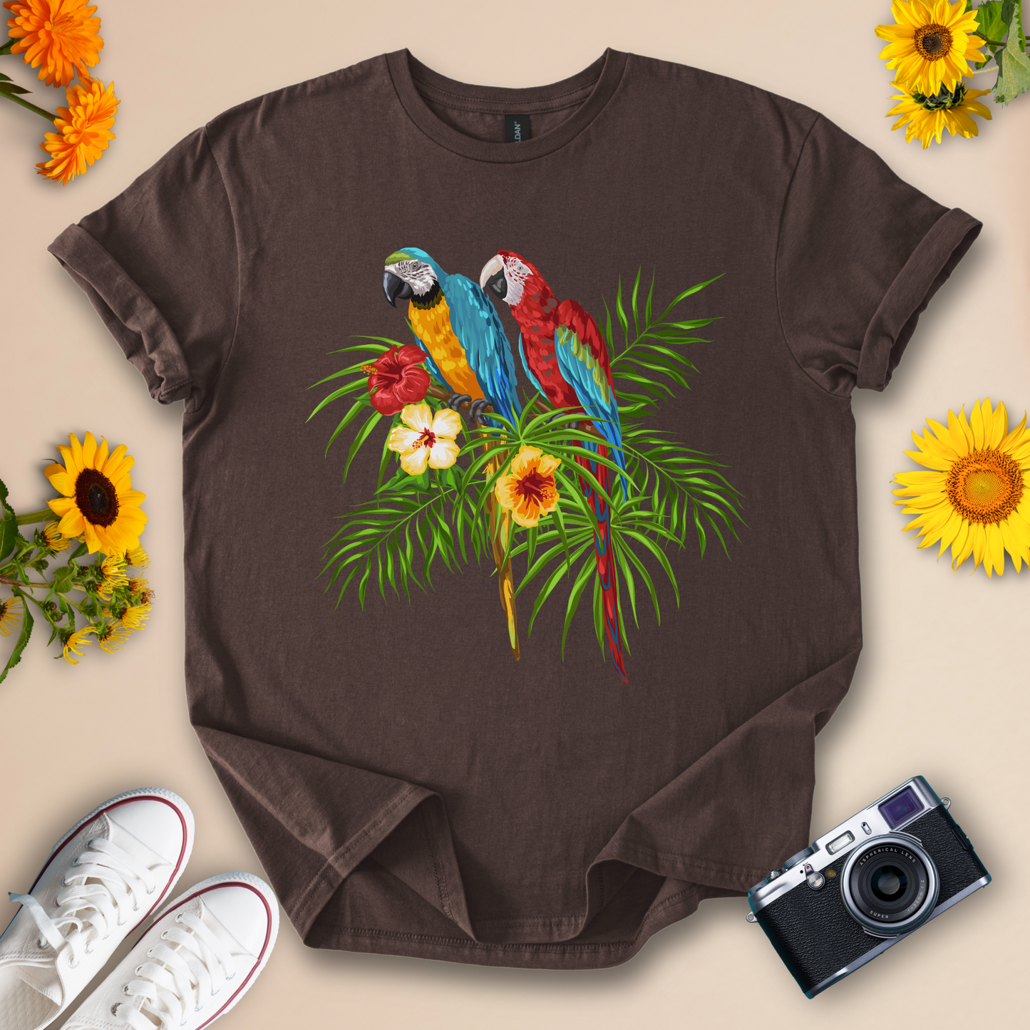 Tropical Parrots Vibrant Summer Tee