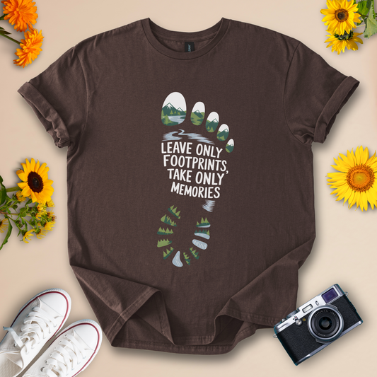 Leave Only Footprints Take Only Memories Wildlife Adventure T-Shirt | Eco Friendly Nature Tee - Wildserve - Inspirational Wildlife Tees