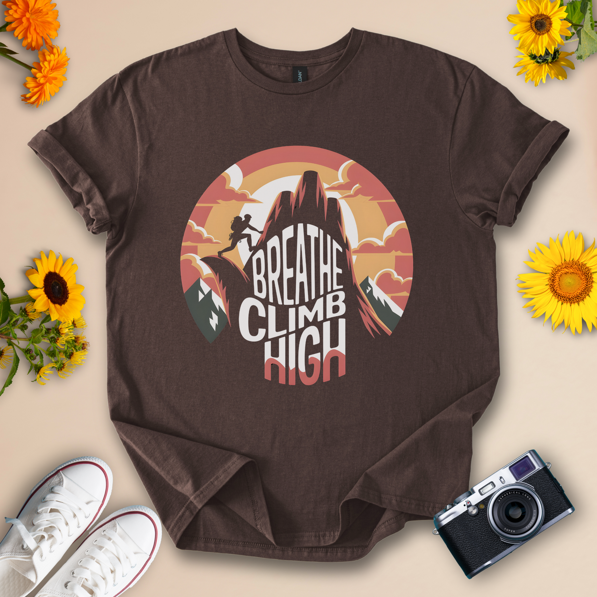 Breathe Climb High Adventure T-Shirt For Outdoor Enthusiasts | Hiking Nature Tee - Wildserve - Inspirational Wildlife Tees