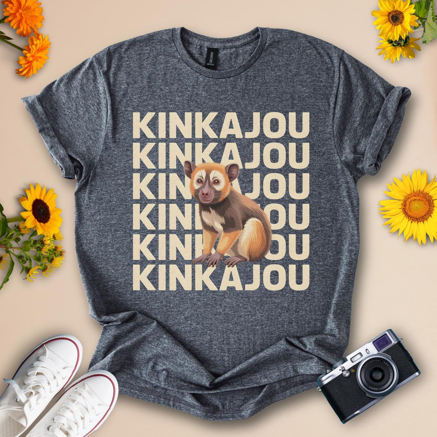 Fun Kinkajou Tee – Animal Graphic T-Shirt for Nature Enthusiasts