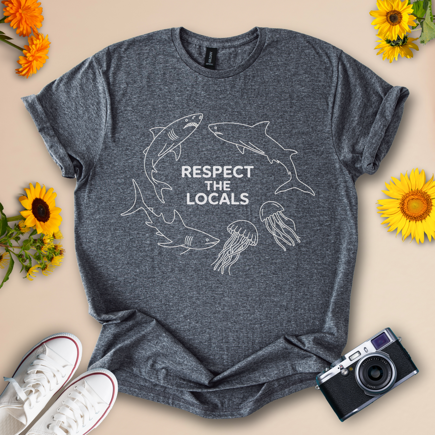 Ocean Life T-Shirt – Shark & Jellyfish Design