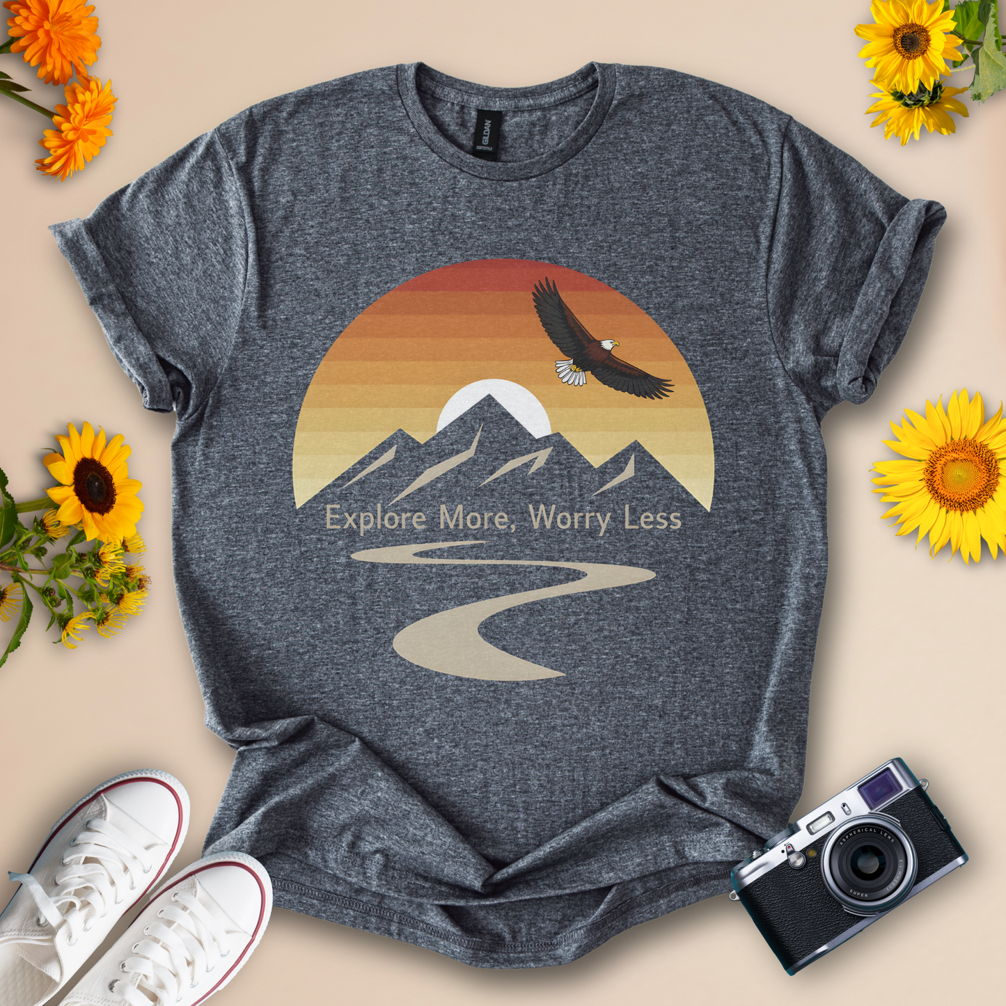 Explore More, Worry Less - Adventure & Nature Inspired Tee