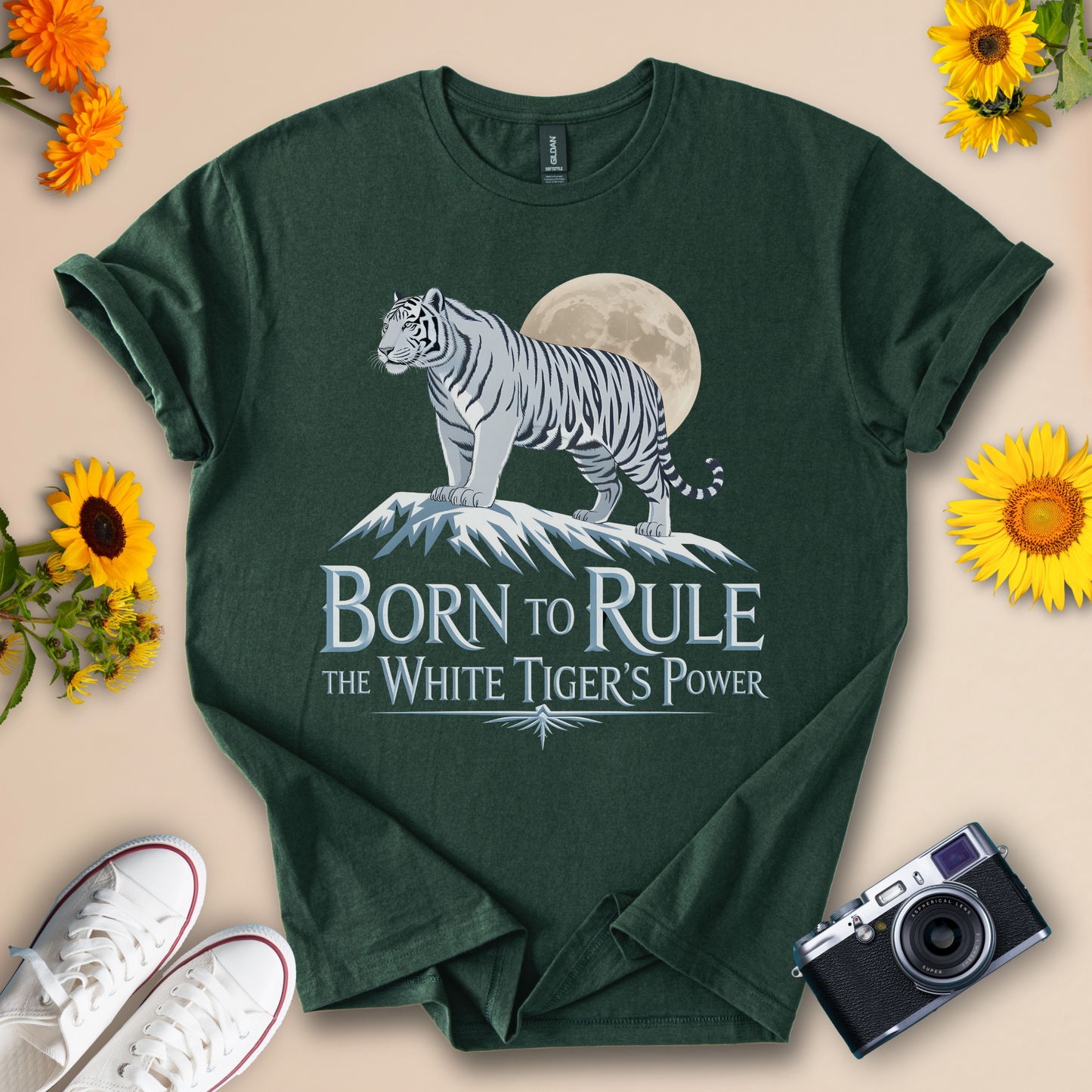 Born to Rule White Tiger Wildlife Tee