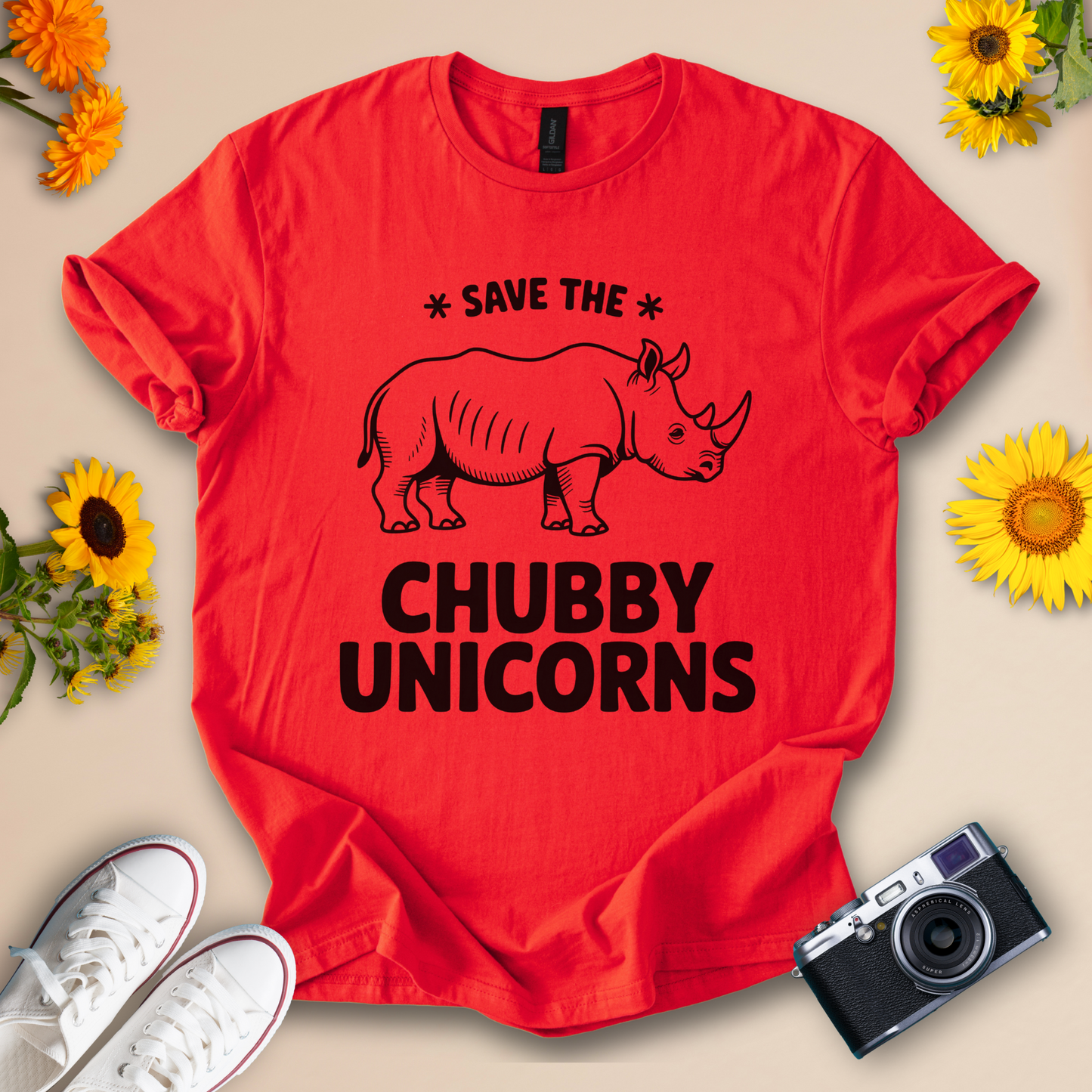 Save the Chubby Unicorns Graphic Tee – Unisex Humorous Animal Shirt