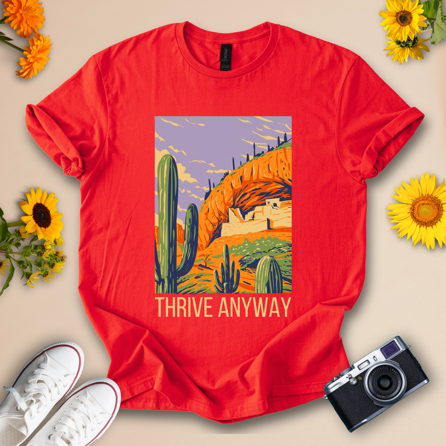 Thrive Anyway Inspirational Cactus Design