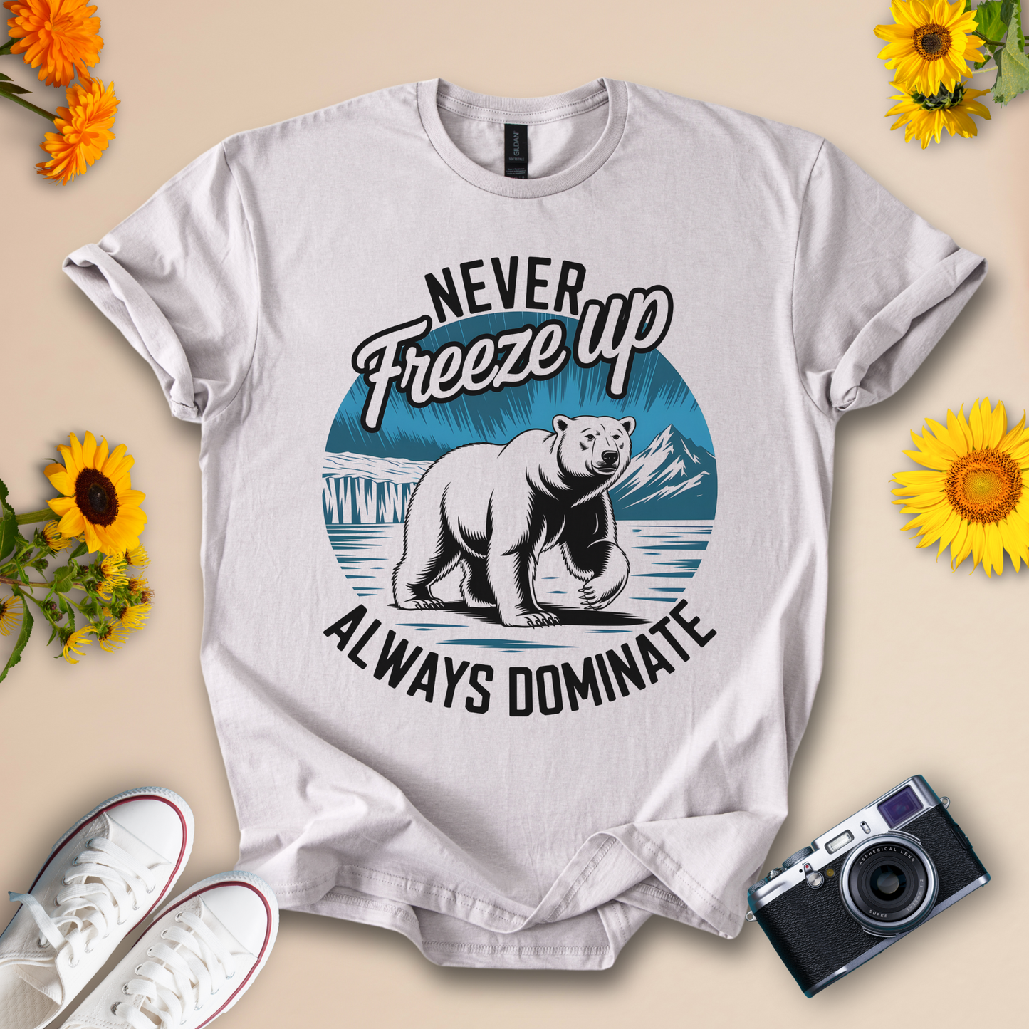 Cool Winter Graphic Tee – Never Freeze Up Design