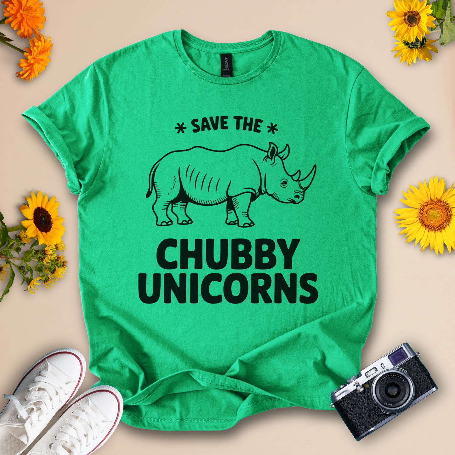 Save the Chubby Unicorns Graphic Tee – Unisex Humorous Animal Shirt
