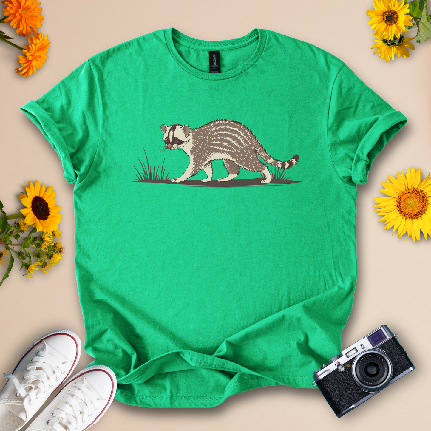 Banded Civet T-Shirt – Rare Nocturnal Wildlife Animal Tee for Nature Lovers and Conservationists