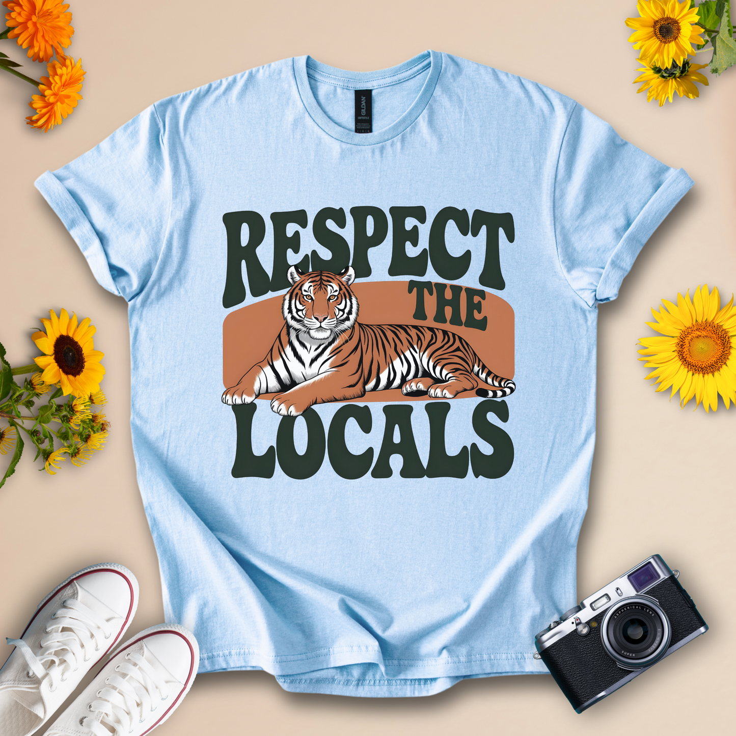 Respect the Locals Tee – Tiger Graphic Shirt