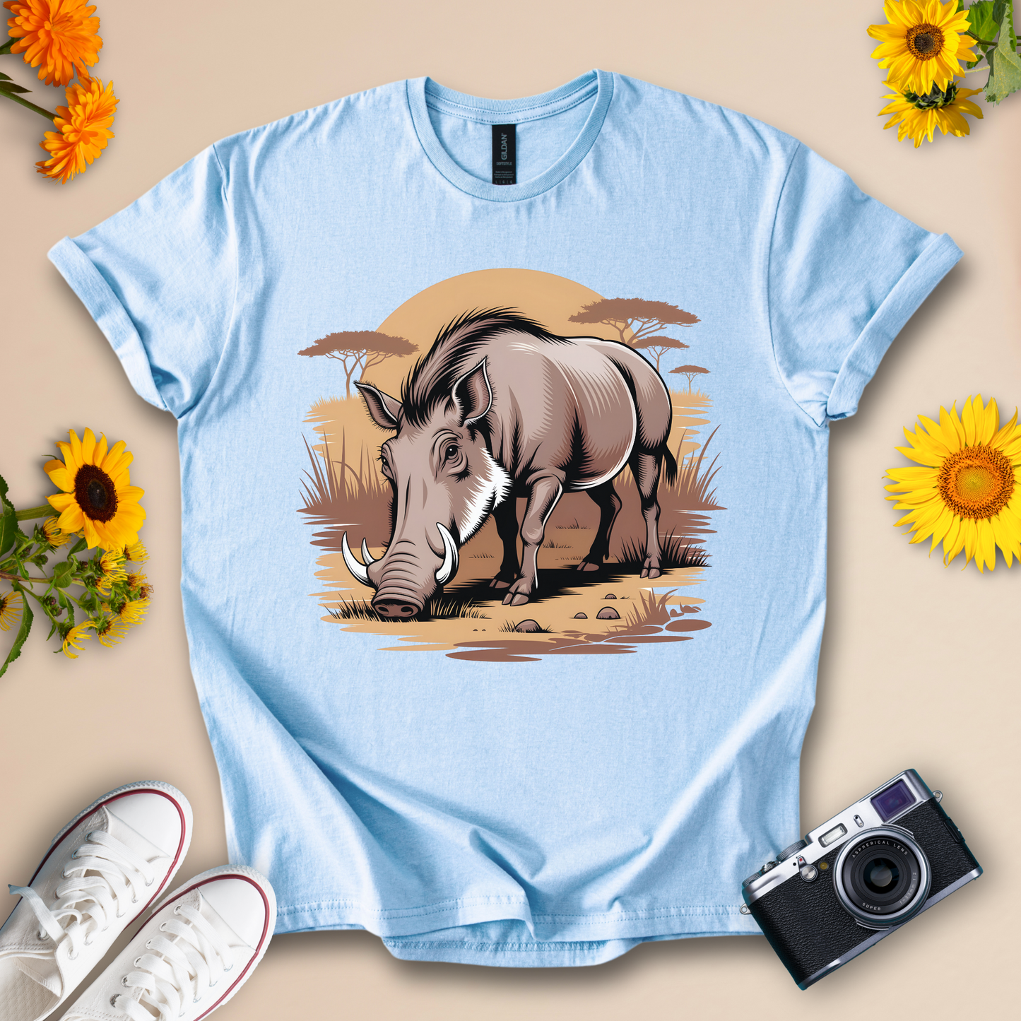 Warthog Safari T-Shirt – Wild African Savanna Animal Tee for Wildlife and Nature Lovers