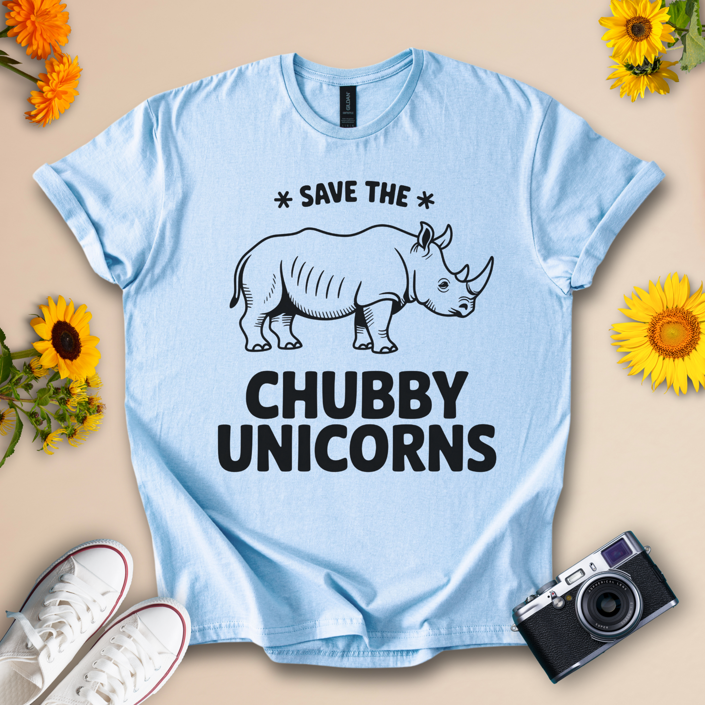 Save the Chubby Unicorns Graphic Tee – Unisex Humorous Animal Shirt