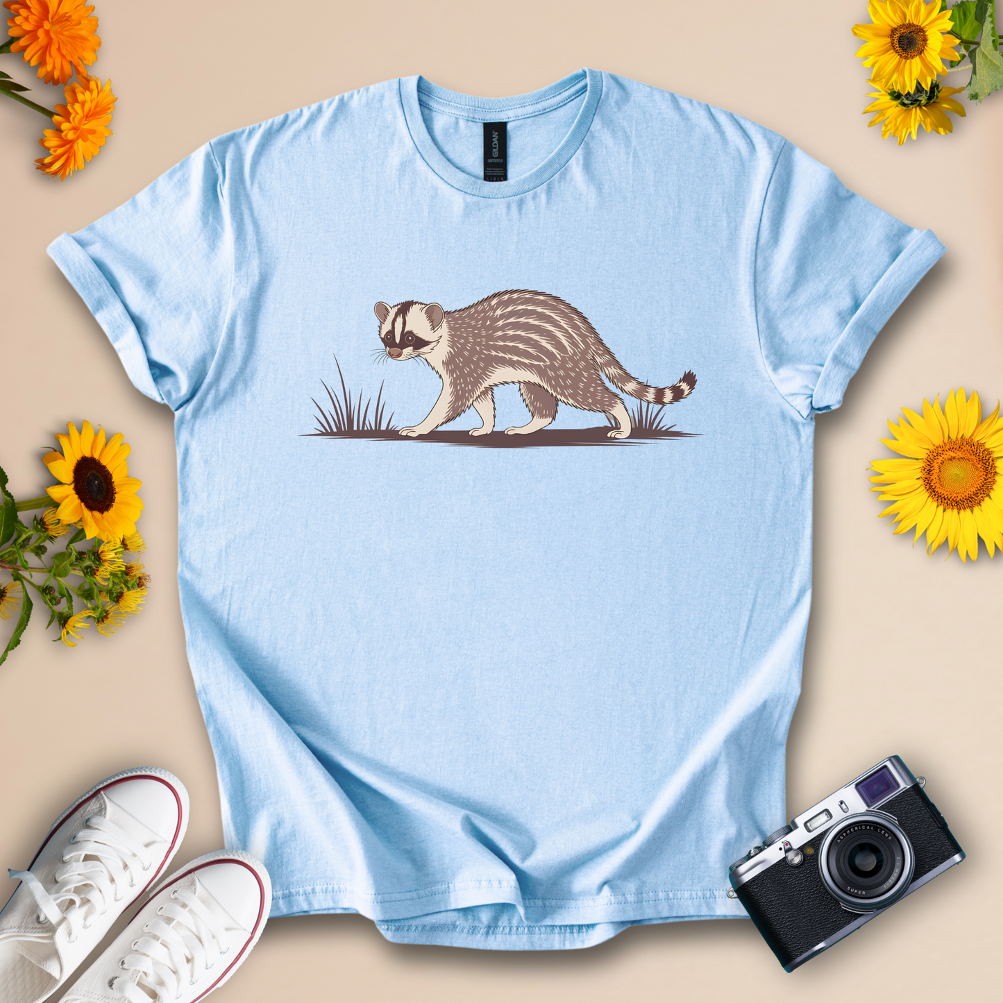 Banded Civet T-Shirt – Rare Nocturnal Wildlife Animal Tee for Nature Lovers and Conservationists