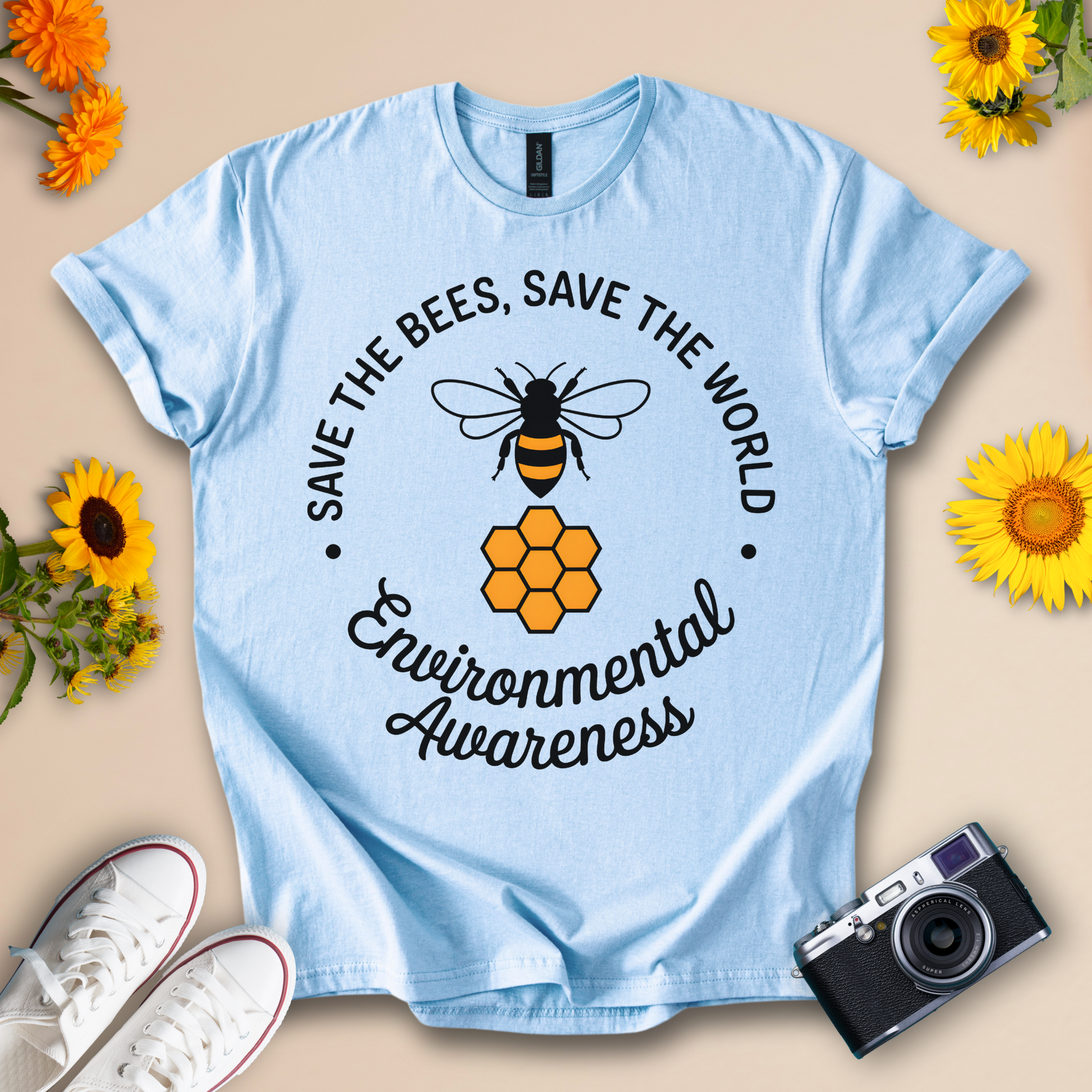 Save The Bees And Save The World T-Shirt For Nature Lovers | Eco Friendly Graphic Tee - Wildserve - Inspirational Wildlife Tees