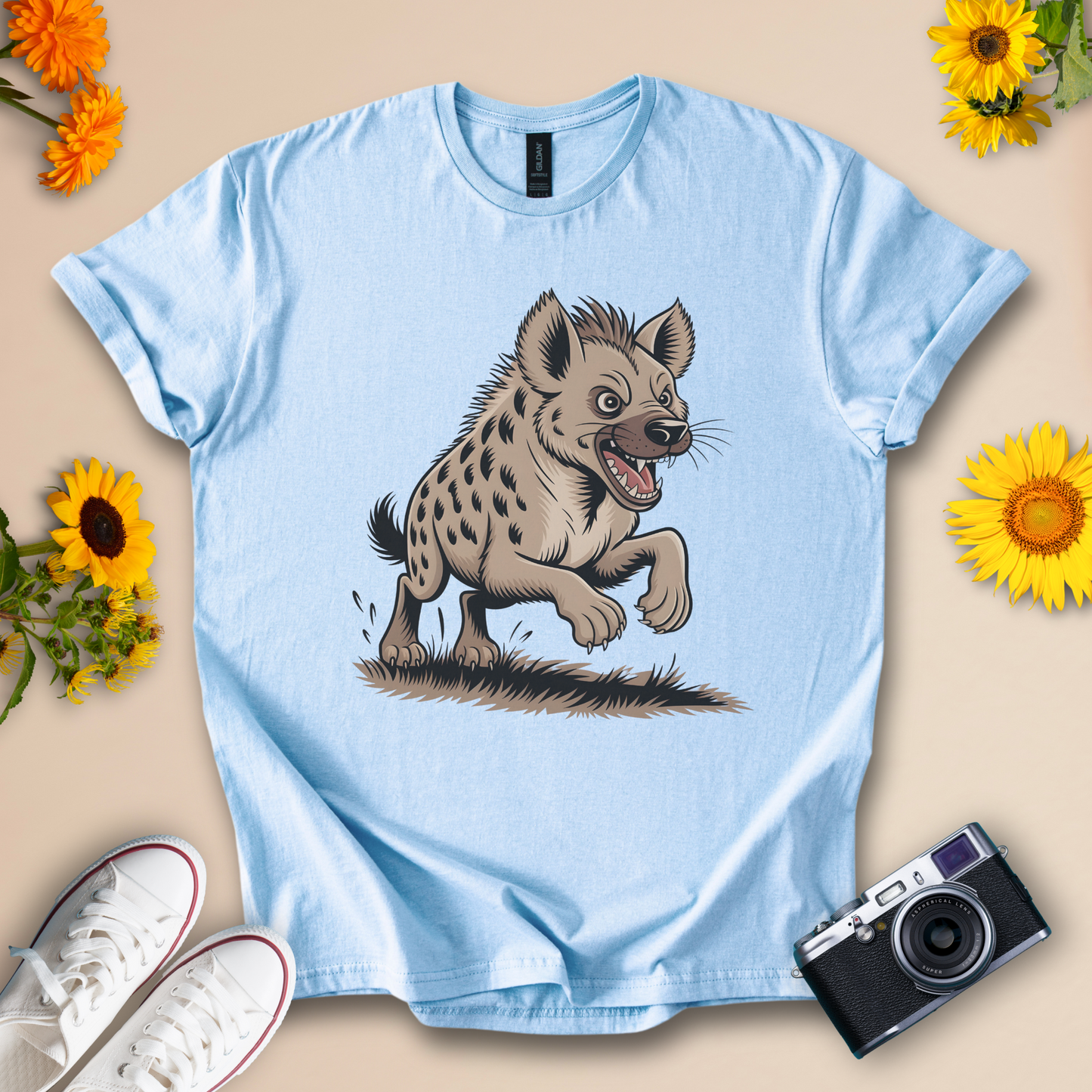Funny Hyena Cartoon Tee – Wild Animal Character Graphic Shirt for Safari & Wildlife Fans