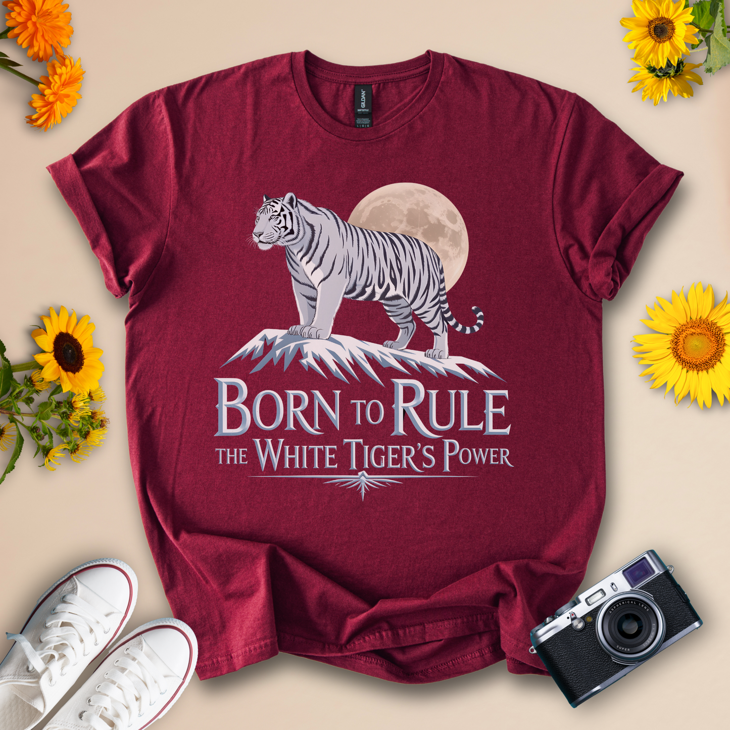 Born to Rule White Tiger Wildlife Tee