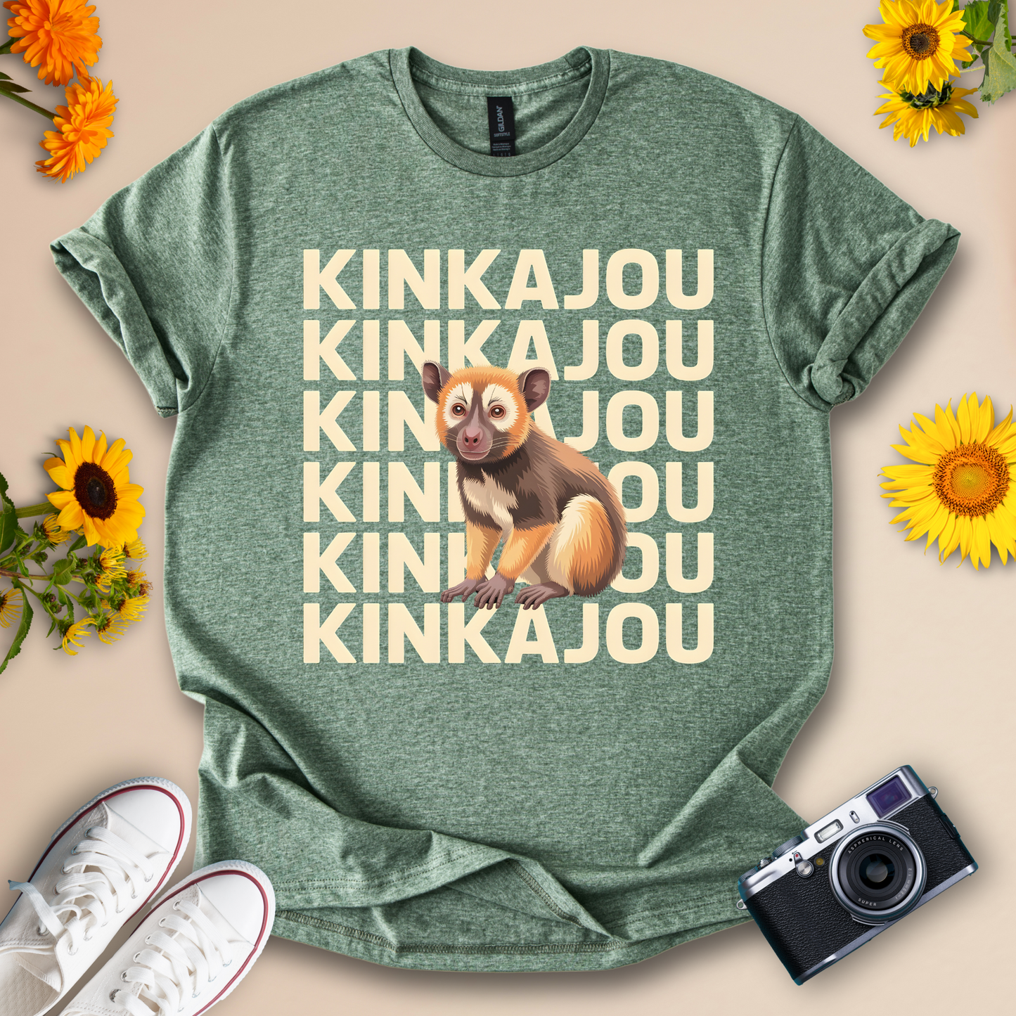 Fun Kinkajou Tee – Animal Graphic T-Shirt for Nature Enthusiasts