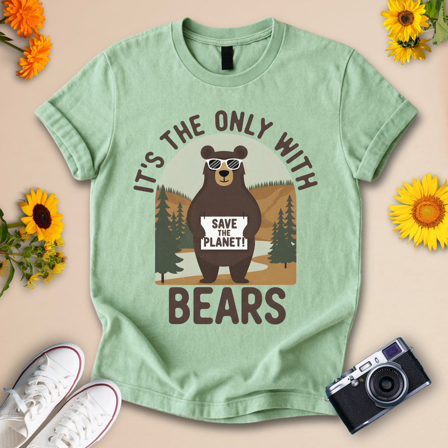 Save the Planet Bear Wildlife Conservation Tee
