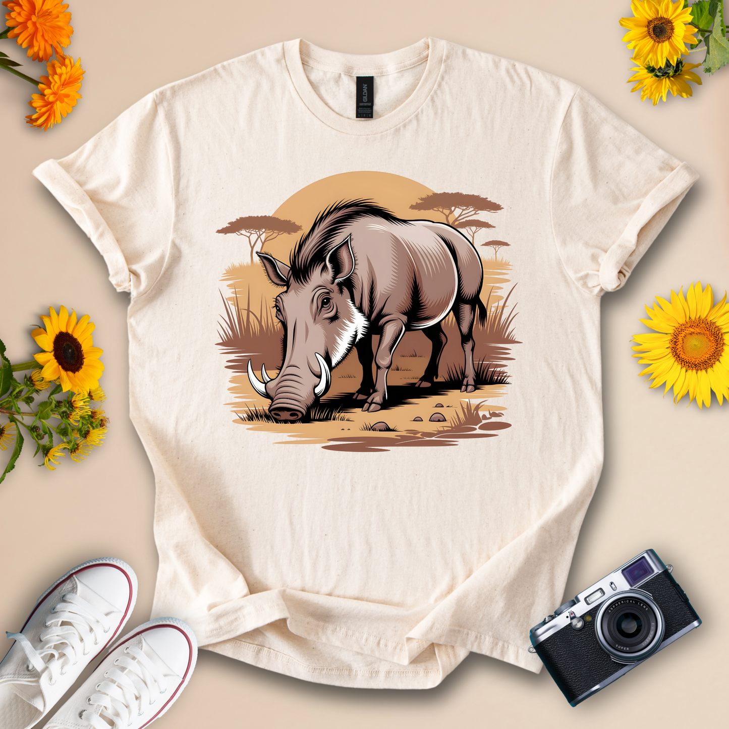 Warthog Safari T-Shirt – Wild African Savanna Animal Tee for Wildlife and Nature Lovers