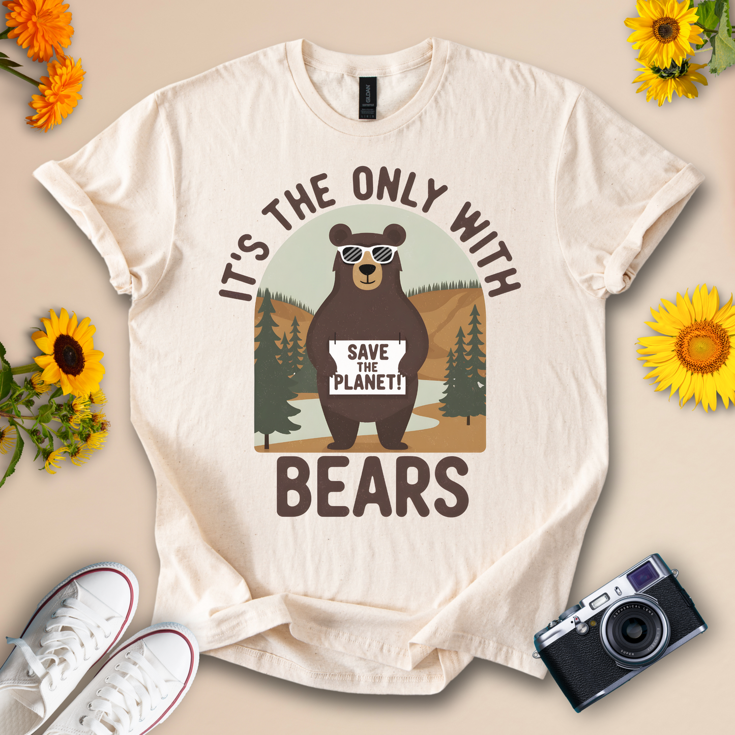 Save the Planet Bear Wildlife Conservation Tee