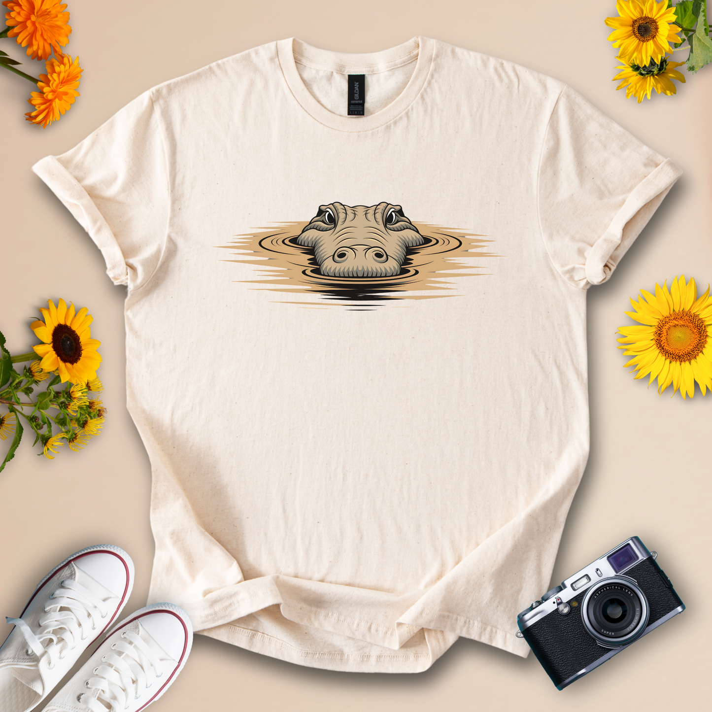 Charming Crocodile In River Tee