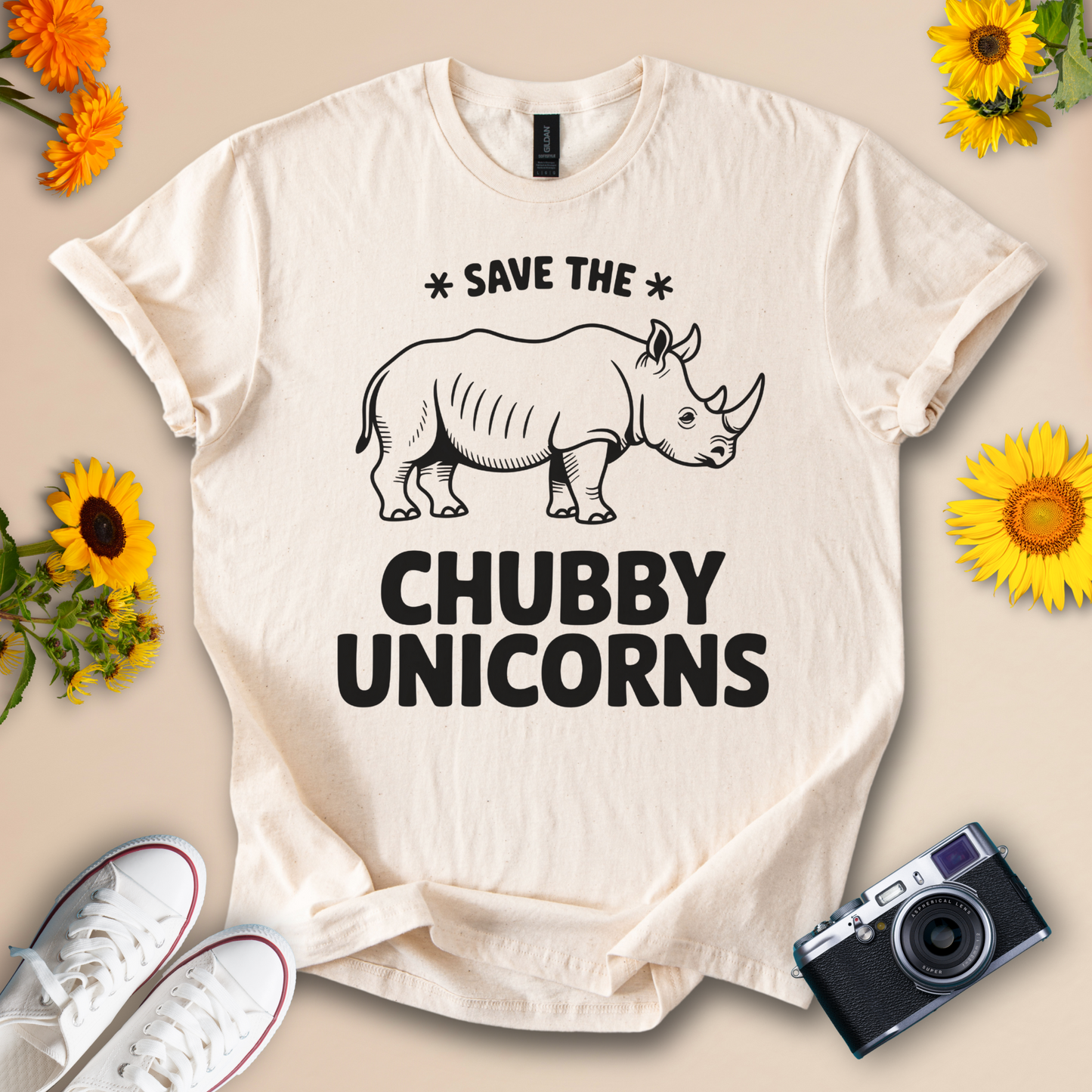 Save the Chubby Unicorns Graphic Tee – Unisex Humorous Animal Shirt
