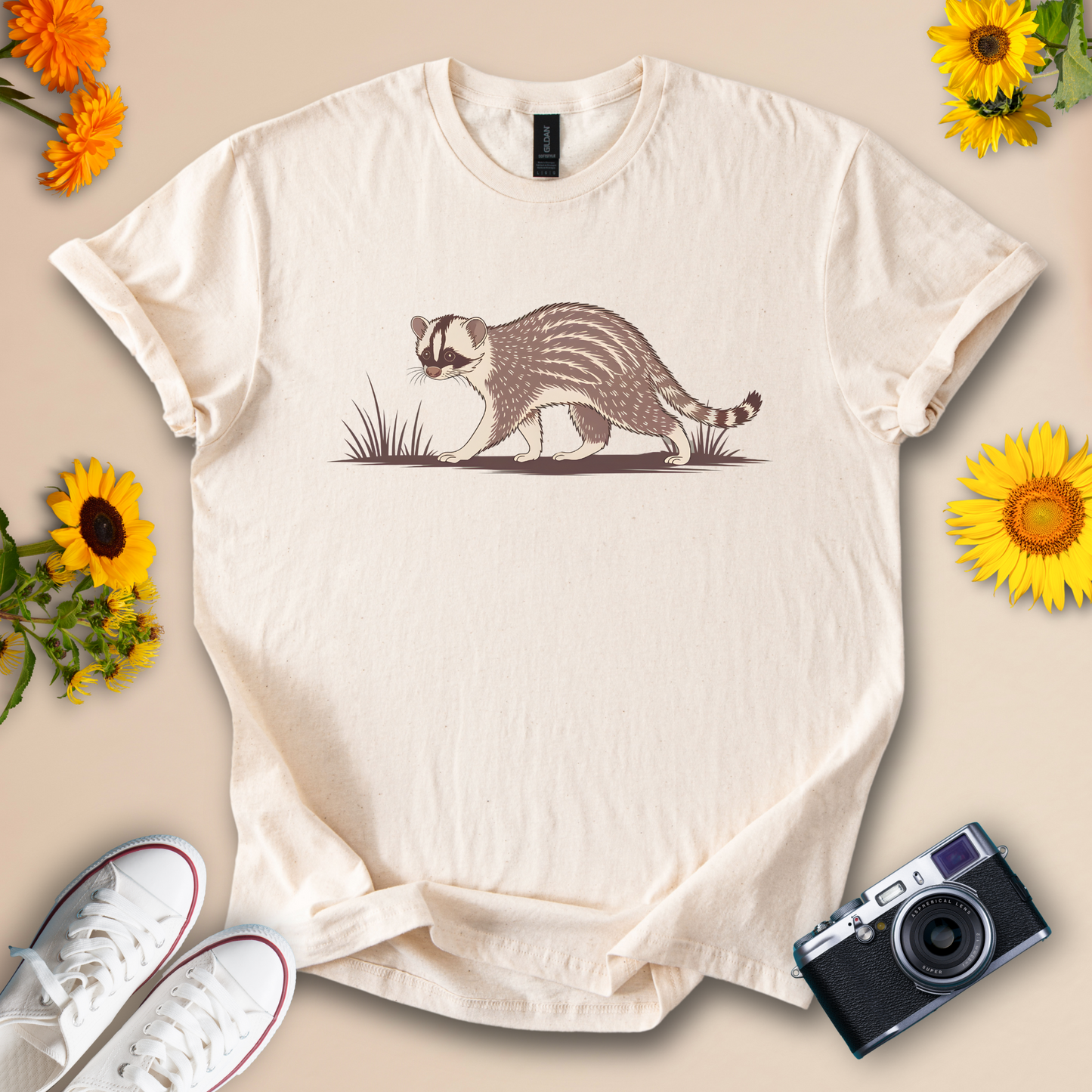 Banded Civet T-Shirt – Rare Nocturnal Wildlife Animal Tee for Nature Lovers and Conservationists