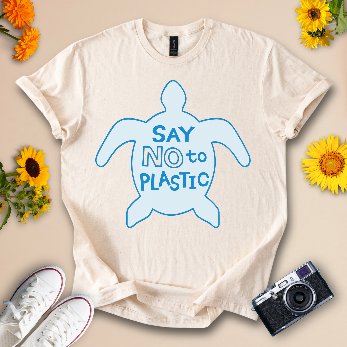 SAY NO to PLASTIC Eco-Friendly Turtle Graphic Tee