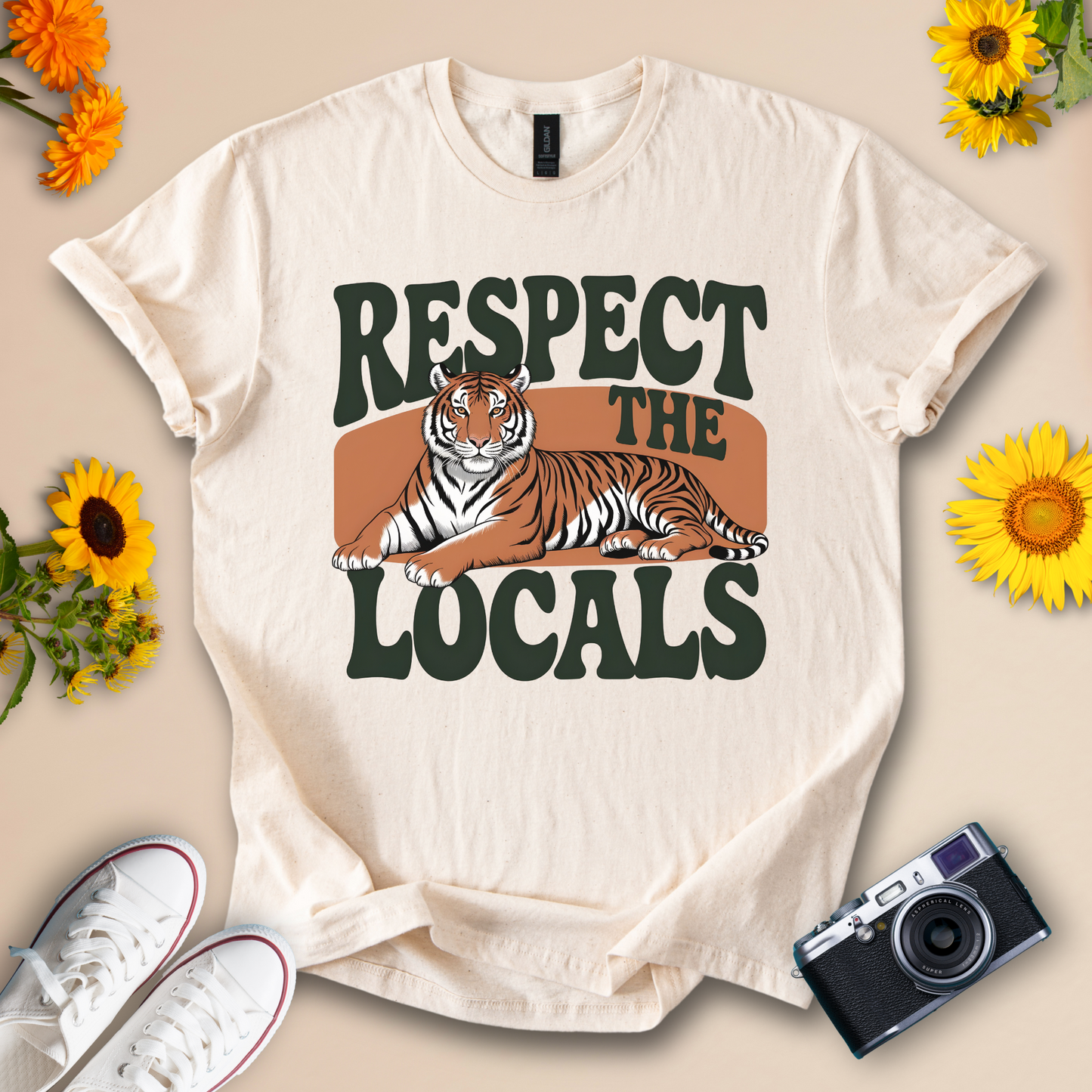 Respect the Locals Tee – Tiger Graphic Shirt
