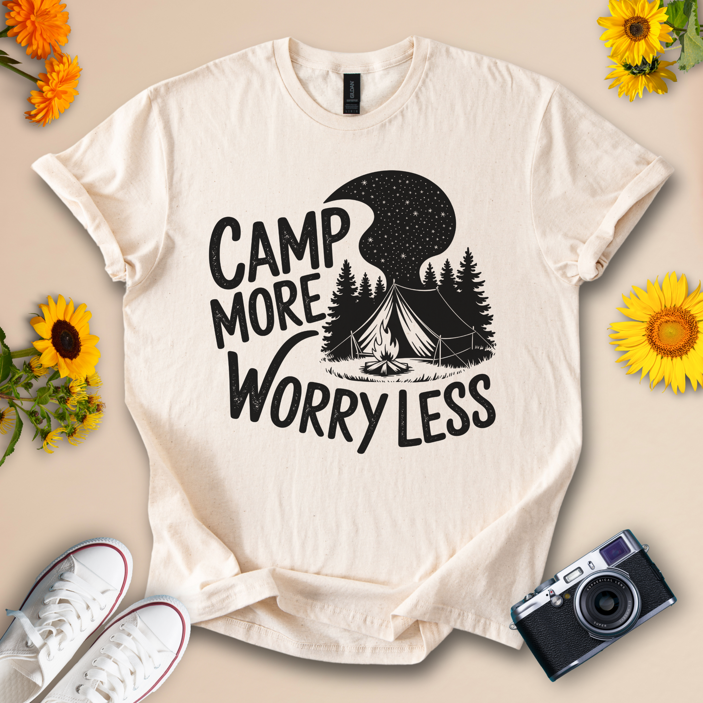 Camp More Worry Less Camp Adventure Tee
