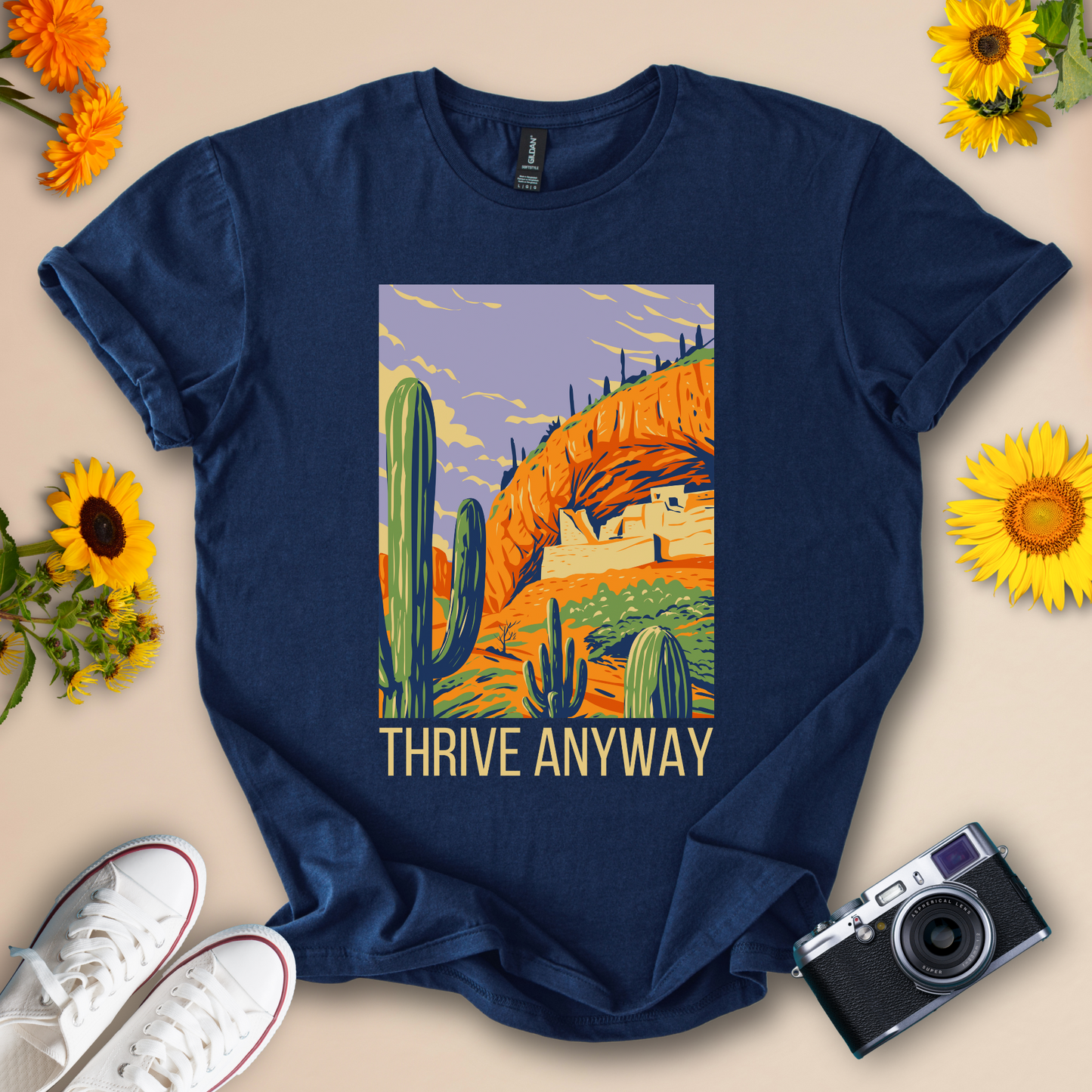 Thrive Anyway Inspirational Cactus Design