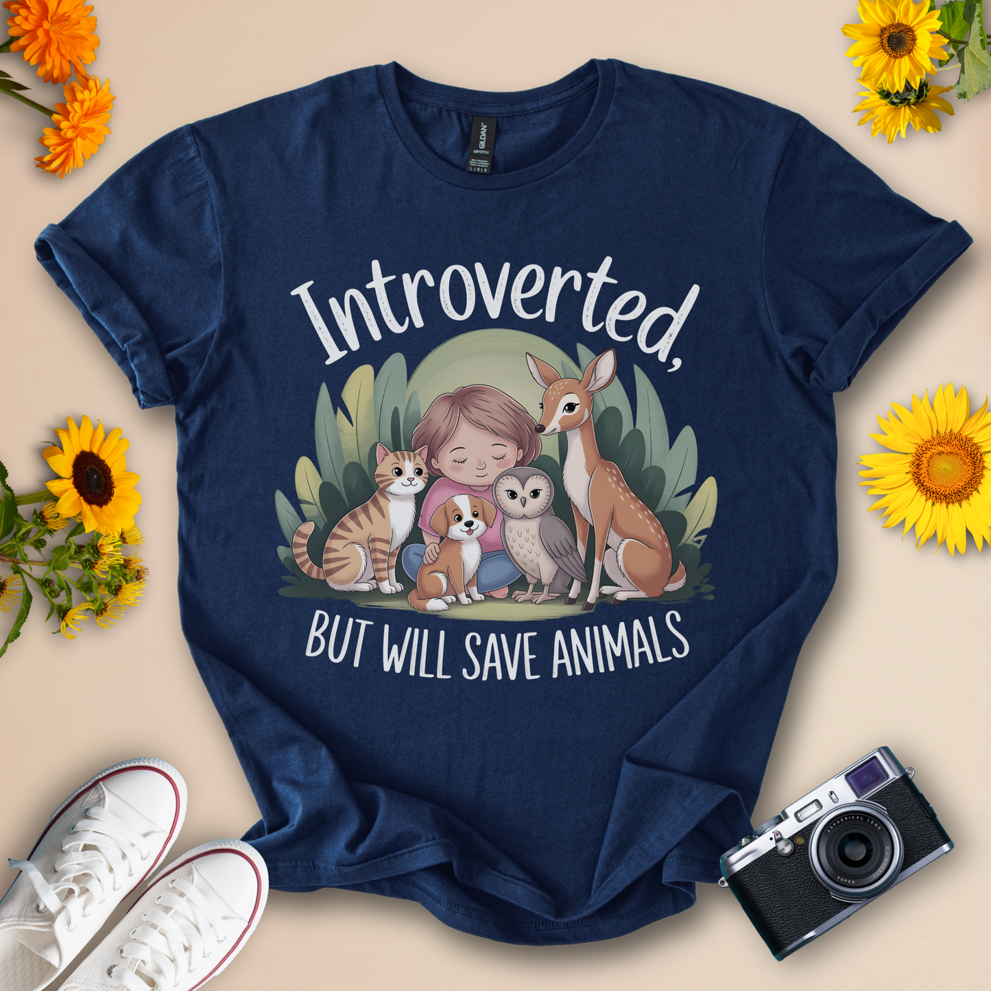 Introverted, But Will Save Animals Tee