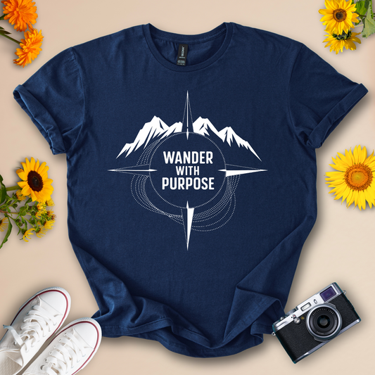 Wander With Purpose Hiking T-Shirt For Outdoor Enthusiasts | Adventure Graphic Tee - Wildserve - Inspirational Wildlife Tees