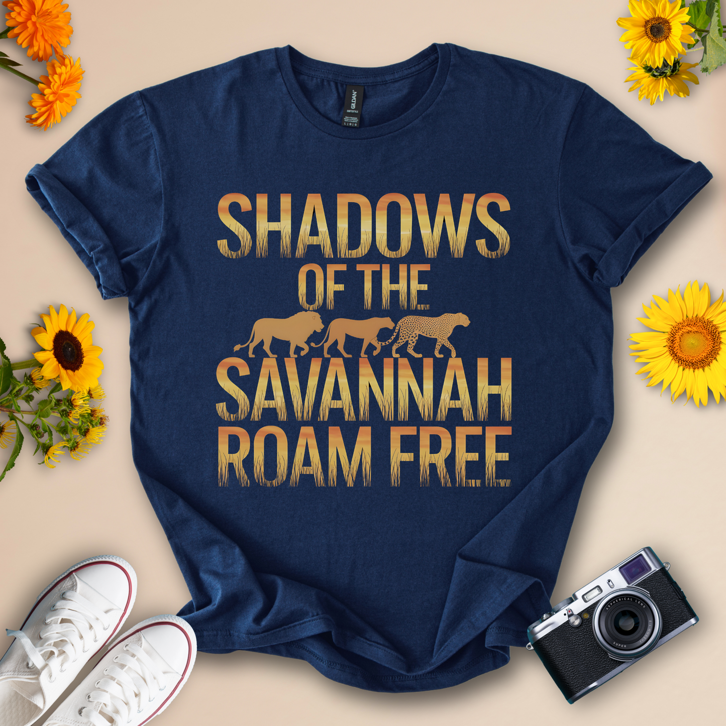 Shadows of the Savannah Roam Free - Nature-Inspired Tee