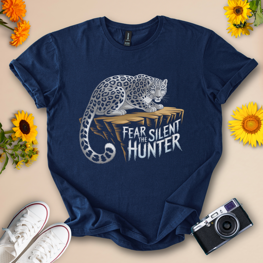 Fear The Silent Hunter Leopard Graphic T-Shirt For Wildlife Lovers | Motivational Animal Tee - Wildserve - Inspirational Wildlife Tees
