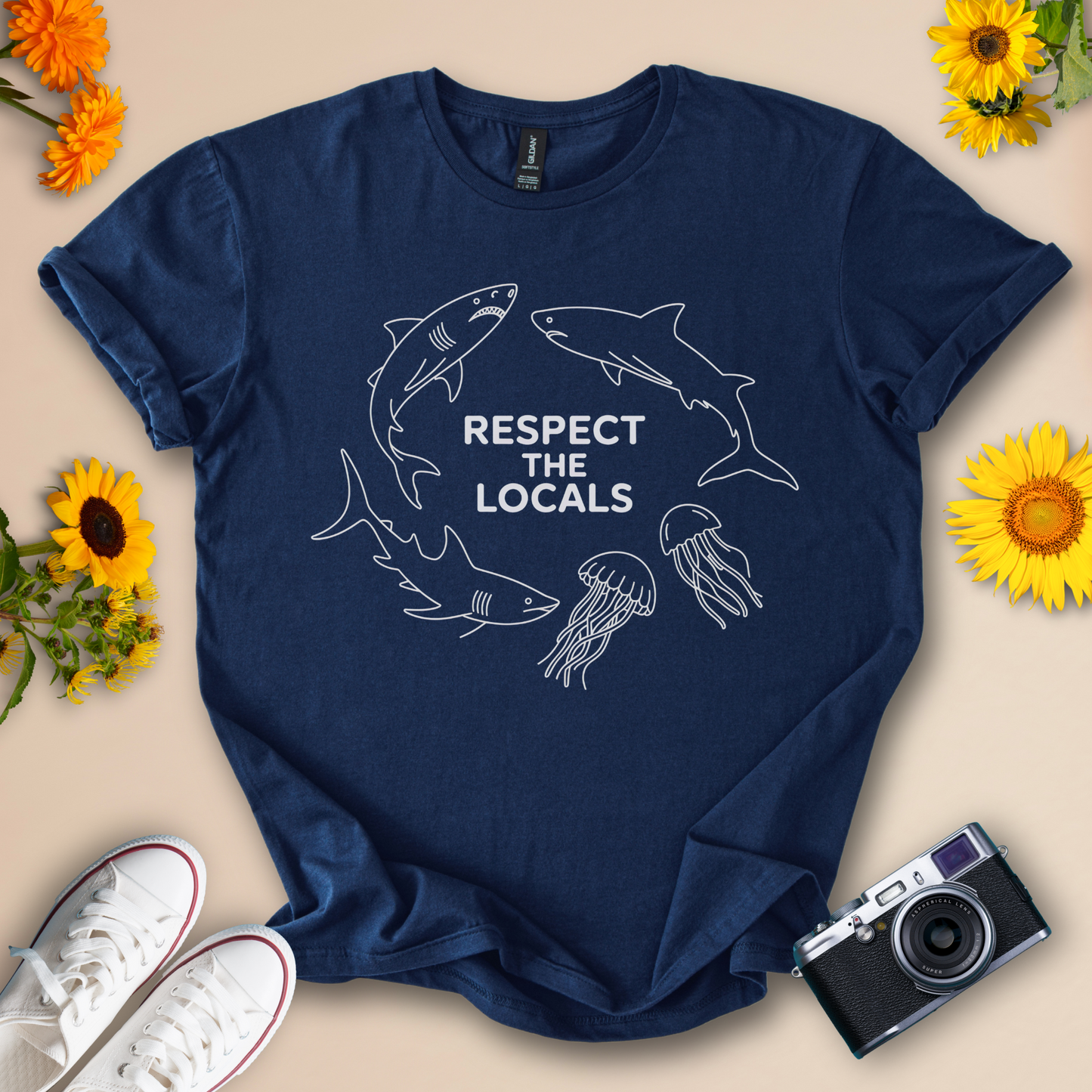 Ocean Life T-Shirt – Shark & Jellyfish Design