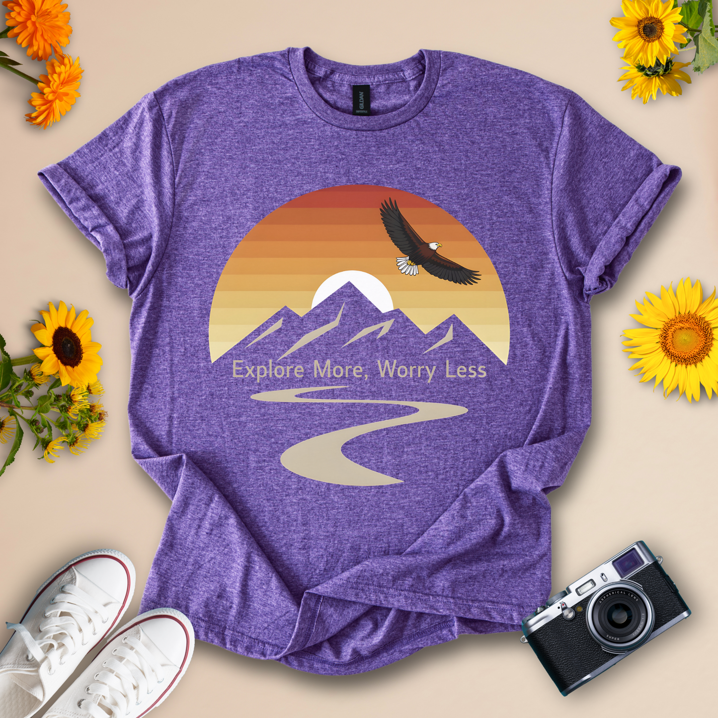 Explore More, Worry Less - Adventure & Nature Inspired Tee